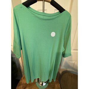 Brand new CHARTER CLUB WOMENS  W/TAGS Cotton Boatneck Green top size 2X